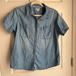 L.L. Bean Light Blue Denim Button-Down Shirt